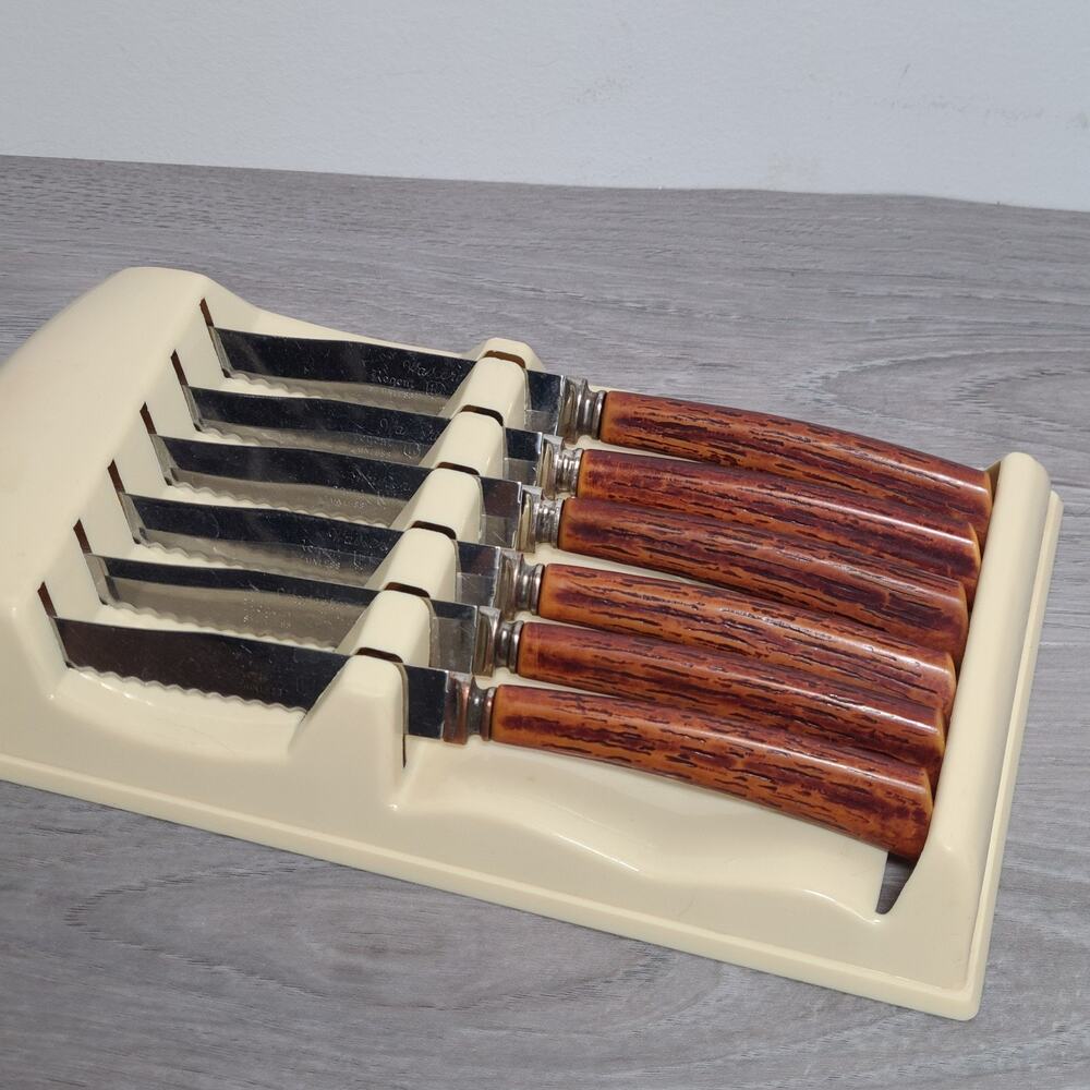 Wavecrest Regent Sheffield Stainless Steel Hong Kong Steak Knives Set Of 6